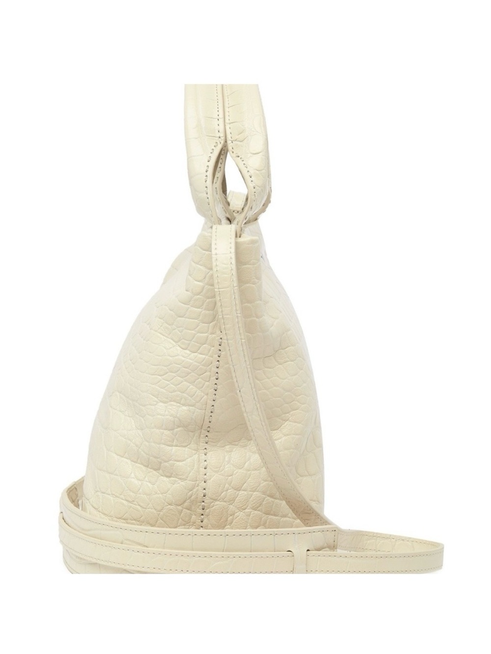 Elizabeth and James Cream Croc-Embossed Shoulder Tote - Picture 2 of 8
